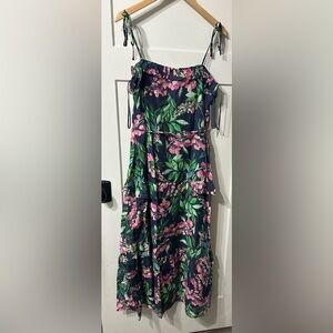 Julia Jordan Floral tie straps Tiered Long maxi type Dress